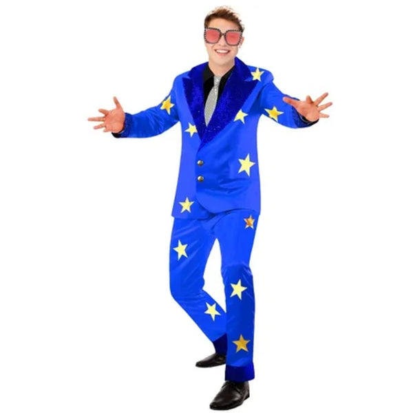 1970's Blue Rocket Man Rock Star Men's Costume