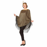 20s flapper poncho  black and gold.