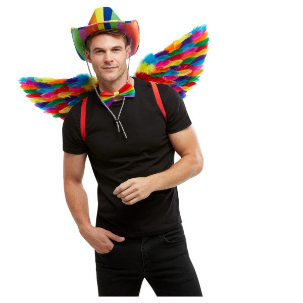 Rainbow Feather Wings-Multi-Coloured