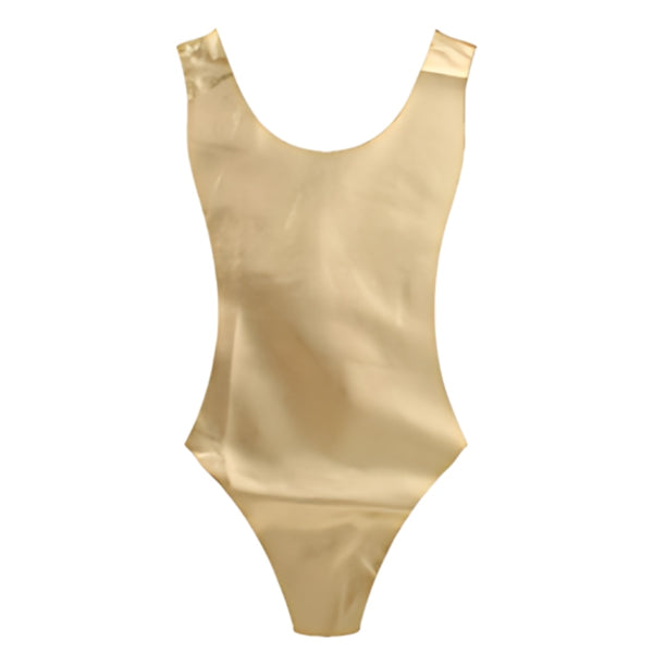 80s Leotard in Metallic Gold, metallic fabric does not have a lot of stretch.