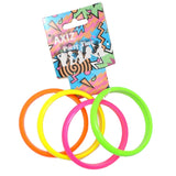 80s Neon Bangles Set of 4, adult size, green, pink, yellow and orange.