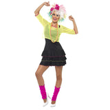 80's Pop Tart Costume black dress with frills and mesh top plus headband.