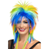 80s Rainbow Punk Wig, rocker style wig.