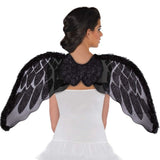 Angel Wings Black Marabou Faux Fur Feathers, adult size.