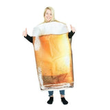 foam pint novelty adult costume, unisex, glass of beer with foam top.