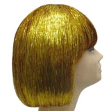 Egyptian Goddess Gold Tinsel Wig, quality in bob style.