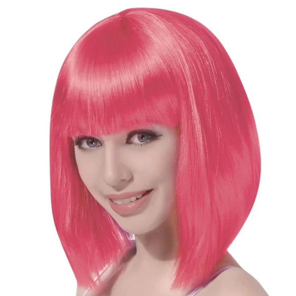 Short Hot Pink Bob Wig