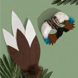 Deluxe animal set of aussie kookaburra mask and tail for kids.