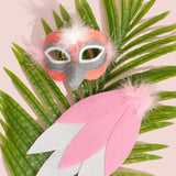 Deluxe animal set of aussie pink galah, kids mask and tail.