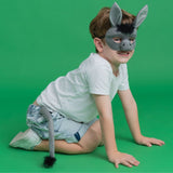 Deluxe animal set of donkey, kids mask and clip on tail.