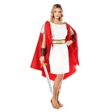 Roman Senator Lady Adult Costume includes, robe, cape, belt, headband and armlets.