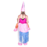 Inflatable unicorn adult costume.