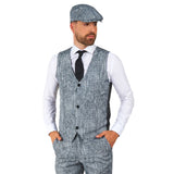 20's Gangster Grey Suit, vest with black satin at the back.