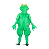 inflatable frog costume with seperate shoe covers.