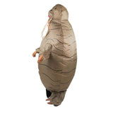 Adult inflatable walrus costume in beige with lines to represent folds in skin.