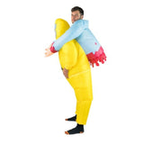 Adults Inflatable Biohazard Costume, yellow costume with half upper torso .