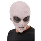 Alien Latex Mask-Purple, oversized latex mask with insect like eyes.