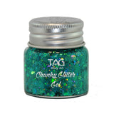 Tag chunky glitter getl in aqua 20g.