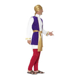 Arabian Prince adult costume includes top, vest, pants, turban and belt.