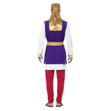 Arabian Prince adult costume includes top, vest, pants, turban and belt.