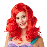 Ariel Wig - Adult, long wavy wig with side part.