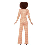 Authentic 70s Chic Jumpsuit Costume, elastic at waist back and half orange belt at the front.