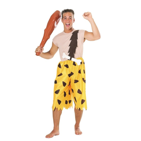 Bamm Bamm Rubble Flintstones Adult Costume, all in one jumpsuit with printed stones.