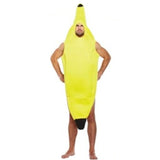 banana costume bodysuit, yellow foam costume with hole for face.