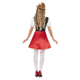 Bavarian Wench Costume, corset style dress with back which is stretchy for a good fit.