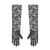 Black Lacy Long Gloves, measures 42cm long.
