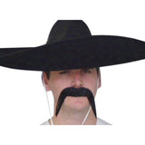 Black mexican moustache, realistic handlebar style with double sided tape.