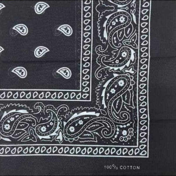 Black Paisley Cowboy Bandana