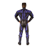 Black Panther Adult Battle Costume, digitally printed jumpsuit with padded arms.