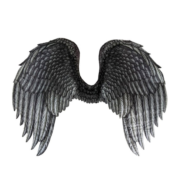 Black printed wings for adults.