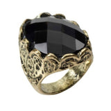 Black Stone Ring - Mens, black stone in gold setting.