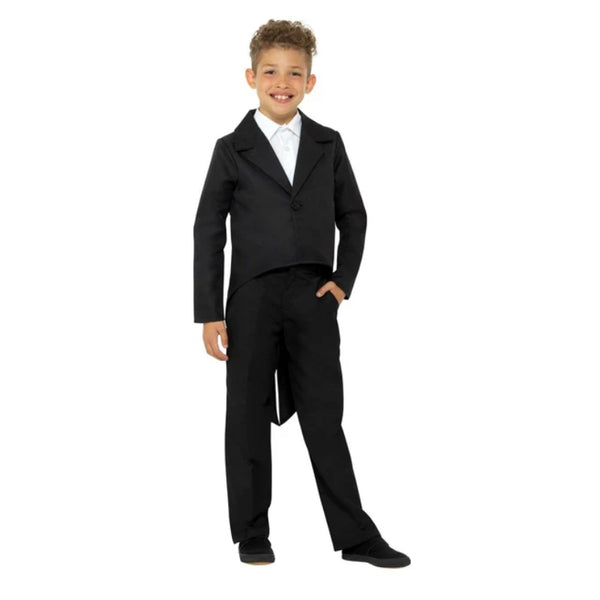 Black Tailcoat-Child, button up tail coat.