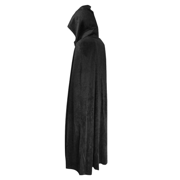 Black Velvet Hooded Cape - Adult meaasures 150cm.