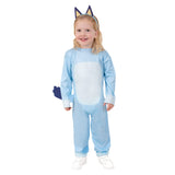 Bluey Costume-Toddler, jumpsuit with spots and headband.