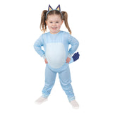 Bluey Costume-Toddler jumpsuit with spots and headband.