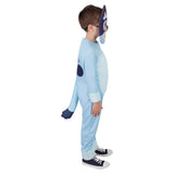 Bluey deluxe child costume, padded tummy attached tail and eva mask.