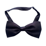 black satin bowtie, adjustable.