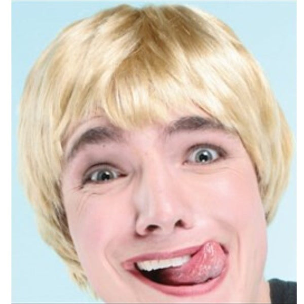 Boy Band Blonde Wig is short back and sides.