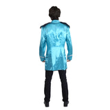 British Jacket  Blue Mens Costume, satin jacket with epalets and braid trim.