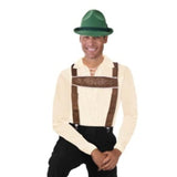 brown lederhosen suspenders with embroidered trim.
