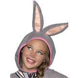 Bugs Bunny Girls Hooded Costume with attached hood with ears.