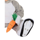 Bugs Bunny Toddler Costume, attached feet with paw print on feet.