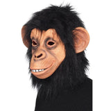 Chimp Latex Mask, latex facial features and ears with black over the head fur .