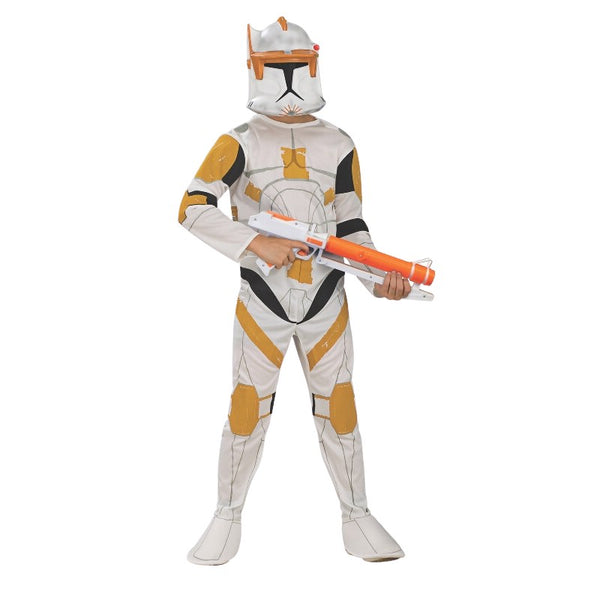 clone trooper commander cody deluxe costume, printed jumpsuit and mask.