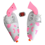 Cowboy Cowprint Double Gun Set - pink and white, plastic guns, foam cow print holsters.