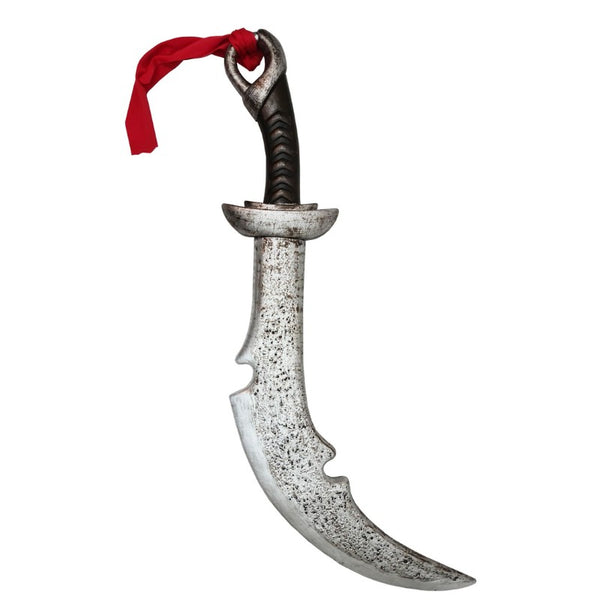 Curved Pirate Sword 76cm with red cord at handle.